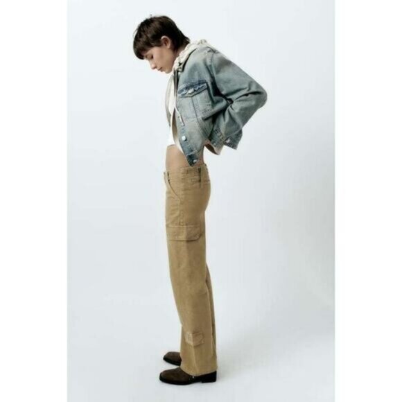 Zara Cargo Pants Mid Rise Women's Size 00 - Picture 2 of 8